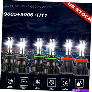 USwbhCg 9005 9006 H11 LEDR{wbhCgtHOCgLbg[r[zCg6000K 9005 9006 H11 LED Combo Headlight Fog Light Kit High Low Beam Bulb White 6000K