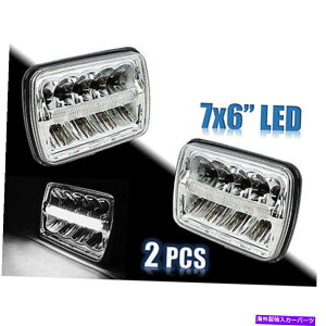 USwbhCg 7x6 "NLED HIDdmȖr[wbhvwbhCgyA 7X6" Chrome LED HID Light Bulbs Clear Sealed Beam Headlamp Headlight Pair