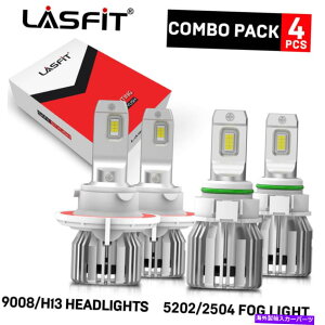 USwbhCg R{H13 9008 5202 2504 PSX24W LEDwbhCgd[r[tHOCg4s[X Combo H13 9008 5202 2504 PSX24W LED Headlight Bulb High Low Beam Fog Light 4PCS