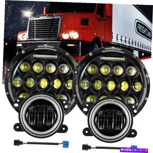 USwbhCg FreightLiner Coronado 7 '' LEDwbhCgEhvWFN^[HI / LO + FOG LIGHT 4 '' for Freightliner Coronado 7'' LED Headlight Round Projector Hi/Lo+ Fog Light 4''