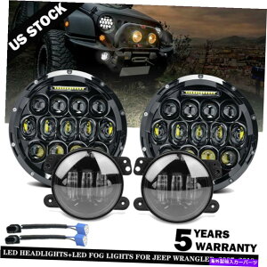 US�w�b�h���C�g FIT 07-18�W�[�v�����O���[JK 7 LED�w�b�h���C�g��/��+ 4�t�H�O���C�g�R���{�Z�b�g�L�b�g Fit 07-18 Jeep Wrangler JK 7 LED Headlight High/Low +4 Fog Light Combo set Kit