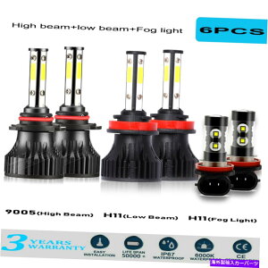 USwbhCg T^[Outlook 2007-2010 LEDwbhCgHI / LOtHOCgdR{Lbg6000K For Saturn Outlook 2007-2010 LED Headlight Hi/Lo Fog Light Bulbs Combo Kit 6000K