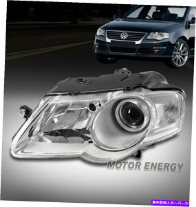USwbhCg 06-10 VW PassatnQvWFN^[̃wbhCgwbhvvN[hCo[ For 06-10 VW Passat Halogen Projector Headlight Headlamp Lamp Chrome Driver Left
