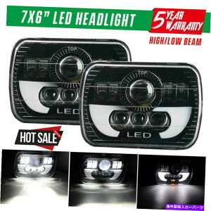 USwbhCg Jeep Cherokeê߂300W 7×6 "5×7" LEDvWFN^[wbhCgHalo DRL 300W 7x6" 5X7" LED Projector Headlight Hi-Lo Beam Halo DRL For Jeep Cherokee NEW