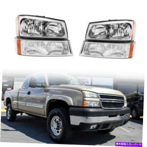 US�w�b�h���C�g 03-06�V�{���[Silverado 1500/2500/2500/3500�̂��߂Ƀw�b�h���C�g�o���p�[�����v For 03-06 Chevrolet Silverado 1500/2500/2500/3500 Clear Headlight Bumper Lamps
