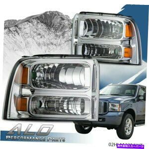 USwbhCg 2005N2007NtH[hF250 F350X[p[f[eBAo[R[i[NA/NwbhCg For 2005-2007 Ford F250 F350 Super Duty Amber Corner Clear/Chrome Headlights