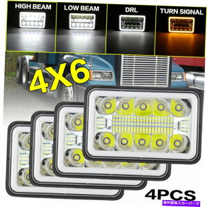 USwbhCg P[XT800 T400 T600 W900B W900Lp4PCS 4x6 "LEDwbhCgDRL^[M 4pcs 4x6" Led Headlight DRL Turn Signal For Kenworth T800 T400 T600 W900B W900L