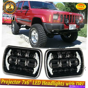 US�w�b�h���C�g Pair 5x7 7x6 LED�w�b�h�����OHI LO�r�[��DRL�N���[�`�b�v�X�t�B�b�g�W�[�v�`�F���L�[XJ Pair 5x7 7x6 LED Headlgihts Hi Lo Beam with DRL Cree Chips fit Jeep Cherokee XJ�y���s�A���i�z