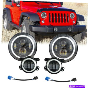 USwbhCg yA7 "C`LEDwbhCg+ 4"W[vO[JK 2007-2018ptHOCgR{ Pair 7" Inch LED Headlight + 4" Fog Lights Combo For Jeep Wrangler JK 2007-2018