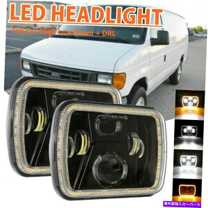 USwbhCg tH[hE-150 E250 E350 ECONOLINE F250 F350p2s[X5×7 7×6 "LEDwbhCgDRL 2PCS 5X7 7x6" LED Headlights DRL for Ford E-150 E250 E350 Econoline F250 F350