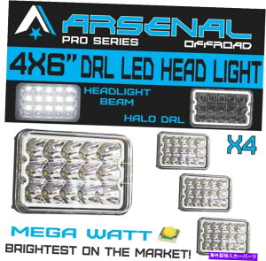 USwbhCg 4×6 ProzCgLED Halo DRLwbhCgwbhvdNX^NAV{[FLD 4X6 PRO White LED Halo DRL Headlight Headlamp Bulbs Crystal Clear Chevy FLD
