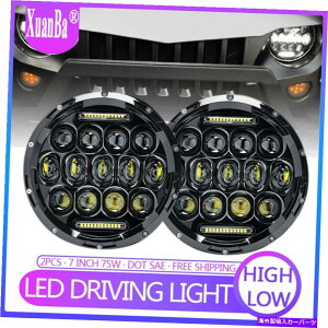 USwbhCg yA7 "C`75W LEDwbhCgnC/[r[DRLpJeep Wrangler Hummer Harley Pair 7" Inch 75W LED Headlight High/Low Beam DRL For Jeep Wrangler Hummer Harley