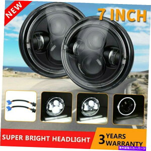USwbhCg W[vO[JK TJ CĴ߂2{7C`75WEhLEDwbhCgn[DRL 2x 7inch 75W Round LED Headlight Hi/Lo Beam Halo DRL for Jeep Wrangler JK TJ CJ