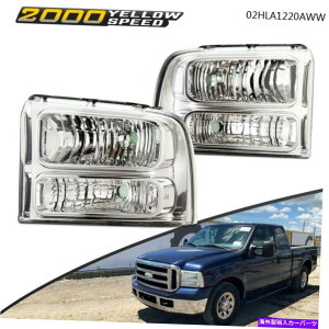 US�w�b�h���C�g 2005-2007�t�H�[�hF250 F350�X�[�p�[�f���[�e�B�N���A�R�[�i�[�N���A/�N�����w�b�h���C�gUS For 2005-2007 Ford F250 F350 Super Duty Clear Corner Clear/Chrome Headlights US