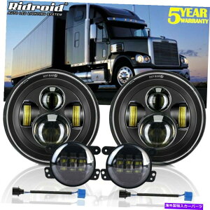 USwbhCg 7uC`LEDwbhCgvWFN^[ɂ/ LO + 4vtHOCgCoronado 7'' Inch LED Headlight Projector Hi/Lo+ 4'' Fog Lights For Freightliner Coronado