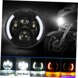 USwbhCg 7 "n[[Xg[gOCĥ߂7"C`̃I[goCLEDwbhCgnC[r[ubN 7" inch Motorcycle LED Headlight Hi-Lo Beam Black for Harley Street Glide