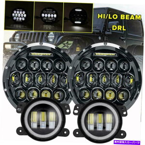 USwbhCg 7C`LEDwbhCg4 "W[vO[JK 07-18p̃tHOvMDRL 7 INCH LED Headlight 4" Fog Lamp Signal DRL For Jeep Wrangler JK 07-18