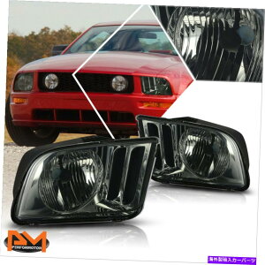 USwbhCg 05-09tH[h}X^OX[NnEWOwbhCgNAR[i[MvyA For 05-09 Ford Mustang Smoked Housing Headlight Clear Corner Signal Lamps Pair