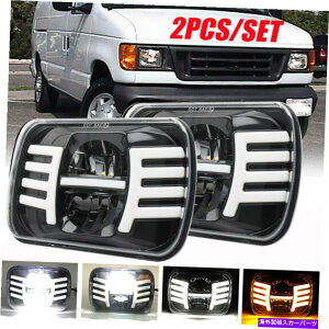 USwbhCg tH[hE-150 E-250 E-350 7×6u5×7vLEDwbhCgV[XNGAwbhv 2pcs For Ford E-150 E-250 E-350 7x6" 5x7" LED Headlights Sealed Square Headlamps