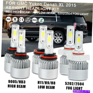 USwbhCg GMC Yukon Denali XL 2015̂߂6xR{LbgH11 9005 5202 LEDwbhCgtHOCg 6x Combo Kit H11 9005 5202 LED Headlight Foglight for GMC Yukon Denali XL 2015