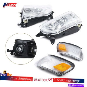 USwbhCg FIT 93-97g^J[wbhCgN[nEWONAYR[i[vݒ Fit 93-97 Toyota Corolla Headlight Chrome Housing Clear Lens Corner Lamps Set US