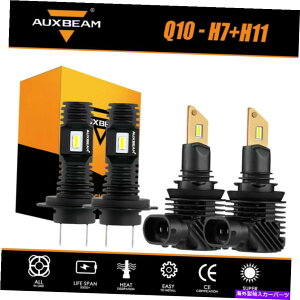 USwbhCg AUXBeamR{H11 H7 LEDwbhCgdLbg[r[tHOCg4dQ10 AUXBEAM Combo H11 H7 LED Headlight Bulbs Kit High Low Beam Fog Light 4 Bulbs Q10