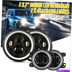 USwbhCg JEEPO[JK̂߂2007-17 LEDwbhCgAngel Eyes DRL + LEDtHOCgLbg 2007-17 For Jeep Wrangler JK LED Headlights Angel Eyes DRL + LED Fog Lights Kit