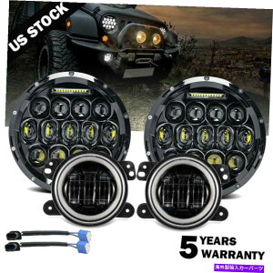 USwbhCg hbgF7 '' LEDwbhCg4 "W[vO[JK 2007-2017ptHOvLbg DOT Approved 7'' LED Headlights 4" Fog Lamps Kit For Jeep Wrangler JK 2007-2017