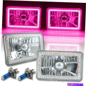 USwbhCg 4×6sNSMD LEDn[GWFACwbhCgwbhv60WnQdyA 4X6 Pink SMD LED Halo Angel Eye Headlight Headlamp 60W Halogen Light Bulbs Pair