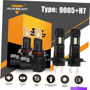 USwbhCg 4X AUXBeamR{9005 + H7 6400LM LEDwbhCgdLbgnC[r[zCg6500K 4x AUXBEAM Combo 9005+H7 6400LM LED Headlight Bulb Kit High Low Beam White 6500K