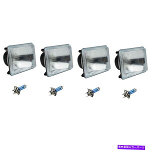 USwbhCg 4×6 "nQV[݌ɃKXH4wbhCgwbhvdZbg60 / 55W 4X6" Halogen Semi Sealed Stock Glass H4 Headlight Headlamp Light Bulb Set 60/55W