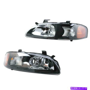 US�w�b�h���C�g Nissan Sentra Xe SE�u���b�NLEFT + RIGHT�̃w�b�h���C�g�w�b�h�����v�y�A2000-2003 Headlights Headlamps Pair 2000-2003 for Nissan Sentra XE SE Black Left + Right�y���s�A���i�z