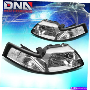 USwbhCg Ford Mustang 1999-2004 GT / COBRA[ChromenEWONAR[i[wbhCg FOR FORD MUSTANG 1999-2004 GT/COBRA EURO CHROME HOUSING CLEAR CORNER HEADLIGHTS