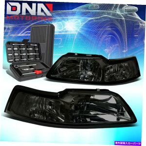 USwbhCg 1999N2004ÑtH[h}X^OGT / COBRAX[NNAVOiwbhCgv+c[ FOR 1999-2004 FORD MUSTANG GT/COBRA SMOKED CLEAR SIGNAL HEADLIGHT LAMPS+TOOLS