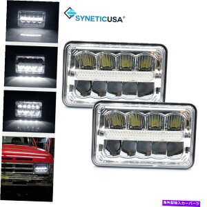 US�w�b�h���C�g 4 x 6�N���[LED�w�b�h���C�g�n�E�W���O�����v120W DRL�t���̍�/���[�r�[�����N���A 4x6 CREE LED Headlight Housing Lamp 120W Clear Sealed High/Low Beam with DRL�y���s�A���i�z
