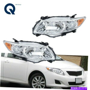USwbhCg 2009-2010g^J[nQ̂߂̃NwbhCǧ+E Chrome Headlights Replacement For 2009-2010 Toyota Corolla Halogen Left+Right