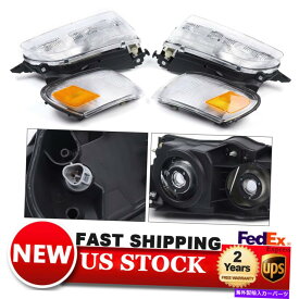 USヘッドライト 53-97トヨタカローラクロームヘッドライト+アンバーコーナーシグナルランプ4ピースセット Fits 93-97 Toyota Corolla Chrome Headlights + Amber Corner Signal Lamps 4pcs Set