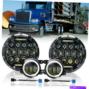 USwbhCg W[vO[JK 07-17̂߂7C`LEDwbhCg+ 4C`tHOCgDRLR{Lbg 7 Inch LED Headlight + 4 Inch Fog Light DRL Combo Kit For Jeep Wrangler JK 07-17