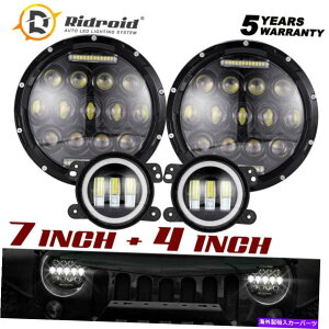 USwbhCg DRL HI / LO 7 '' LEDwbhCg+ 4C`tHOvO[JK JK 2007-2018 DRL Hi/Lo 7'' LED Headlights + 4" Fog Lamp for Jeep Wrangler JK JKU 2007-2018