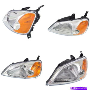 USwbhCg 01-03z_VrbNhCoTCh̃wbhCg Headlight for 01-03 Honda Civic Driver Side