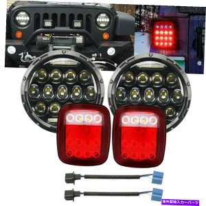 US�w�b�h���C�g 7 75W LED�̃w�b�h���C�g�p�x�̃A�C���e�[���u���[�L���C�gJeep Wrangler CJ TJ 7 75W LED Headlights Angle Eye & Tail Brake Lights For Jeep Wrangler CJ TJ