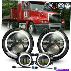 USwbhCg 7 'C`LEDwbhCg4' 'tHOCgR{LbgFreightliner CenturyNX 7'' Inch LED Headlight & 4'' Fog Lights Combo Kit For Freightliner Century Class