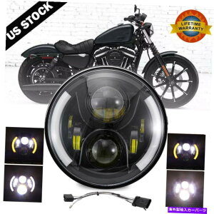 USwbhCg 7 "C`LEDwbhCgDRL^[MAngel̖ڂ̓n[[}ñI[goCč 7" inch LED Headlight DRL Turn Signal Angel Eyes For Harley Yamaha Motorcycle US