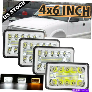 USwbhCg GMC Ford IsuzugbN̂߂4pc 4x6 "LEDwbhCgHi-LoV[r[GWFACgDRL 4PC 4x6" LED Headlights Hi-Lo Sealed Beam Angel Eye DRL for GMC Ford Isuzu Truck