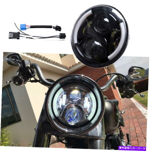 USwbhCg 7 "I[goCLEDvWFN^[HID LED LEDCgdDRLwbhCgHarley US 7" MOTORCYCLE BLACK LED PROJECTOR HID LED LIGHT BULB DRL HEADLIGHT For HARLEY US