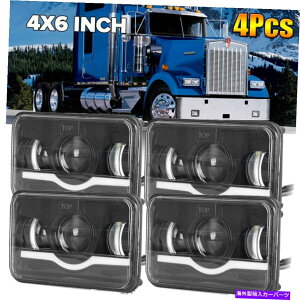 USwbhCg ubNLED 4×6`̃vWFN^[N[LEDwbhCg[r[DRLv Black LED 4x6 Rectangular Projector CREE LED Headlights High Low Beam DRL Lamp