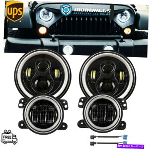USwbhCg 2007-2017 Jeep Wrangler JK 7 "LEDwbhCg+ 4"tHOvR{Lbg For 2007-2017 Jeep Wrangler JK 7" LED Headlights + 4" Fog Lights Combo Kit