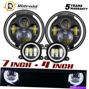 USwbhCg 7C`Hi-LE LEDwbhCg+ 4C`tHOvpJKU 2007-2018 7inch Hi-Lo LED Headlights + 4inch Fog Lamp for Jeep Wrangler JK JKU 2007-2018