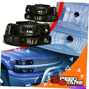 US�w�b�h���C�g 99-02�V�{���[�V���o�[�h�X���[�L���O�n�E�W���O�w�b�h�����v�N���A�o���p�[�^�[���R�[�i�[���C�g FOR 99-02 CHEVY SILVERADO SMOKED HOUSING HEADLAMP CLEAR BUMPER TURN CORNER LIGHT�y���s�A���i