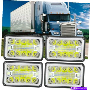 USwbhCg FreightLiner FLD 120 112̂߂4pc 4x6 "LEDwbhCgꂽHI / LOr[tHOCg120 112 4PC 4x6" LED Headlights Sealed Hi/Lo Beam Fog Light For Freightliner FLD 120 112